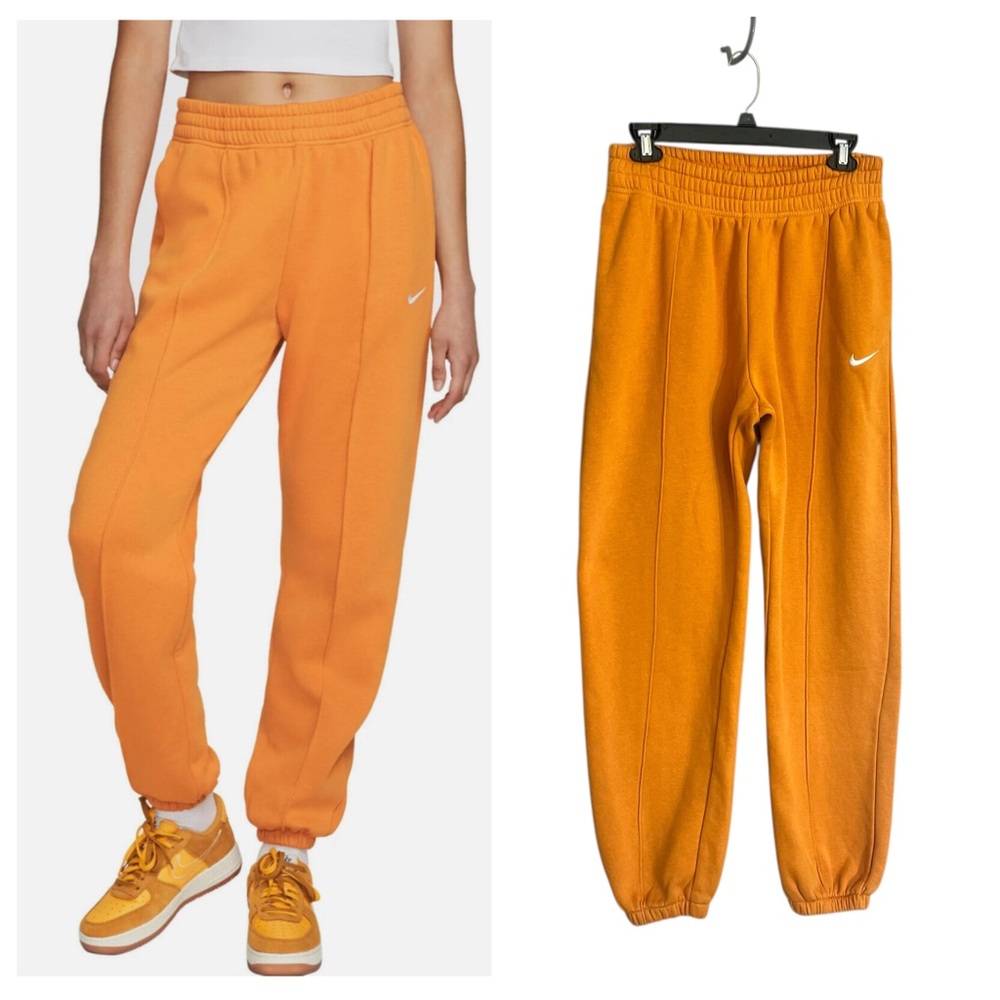 Nike Women’s Essentials Fleece Sweatpants loose joggers light curry orange S